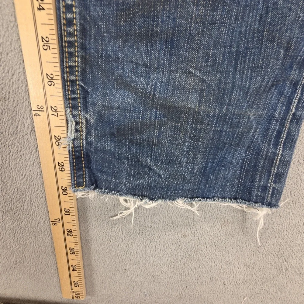 Vintage Levis 504 Jeans Mens Blue Straight Engineered Raw Hem Zip fly Fits 32x30